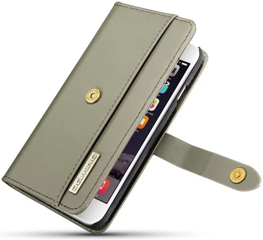 Apple iPhone 7/8 Echt Leren 2-in-1 Bookcase en Back Cover Hoesje Groen afbeelding 14