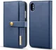 Apple iPhone XS Echt Leren 2-in-1 Bookcase en Back Cover Hoesje Blauw afbeelding 8