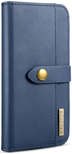 Apple iPhone XS Echt Leren 2-in-1 Bookcase en Back Cover Hoesje Blauw afbeelding 1