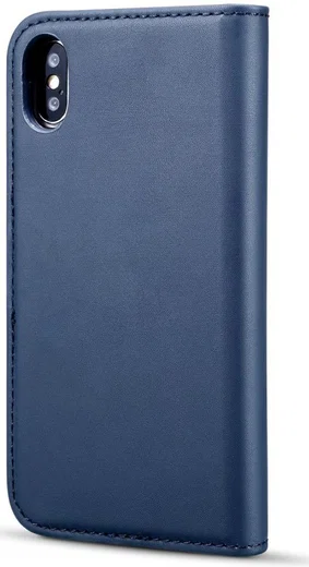 Apple iPhone XS Echt Leren 2-in-1 Bookcase en Back Cover Hoesje Blauw afbeelding 15