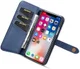 Apple iPhone XS Echt Leren 2-in-1 Bookcase en Back Cover Hoesje Blauw afbeelding 2