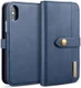 Apple iPhone XS Echt Leren 2-in-1 Bookcase en Back Cover Hoesje Blauw afbeelding 5