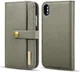 Apple iPhone XS Echt Leren 2-in-1 Bookcase en Back Cover Hoesje Groen afbeelding 6