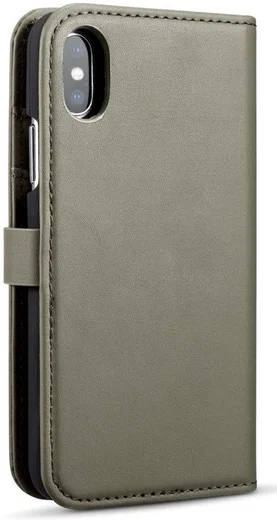 Apple iPhone XS Echt Leren 2-in-1 Bookcase en Back Cover Hoesje Groen afbeelding 13
