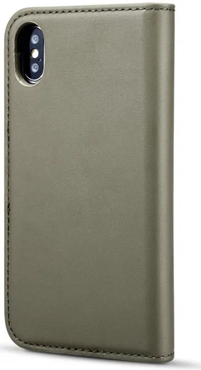 Apple iPhone XS Echt Leren 2-in-1 Bookcase en Back Cover Hoesje Groen afbeelding 15