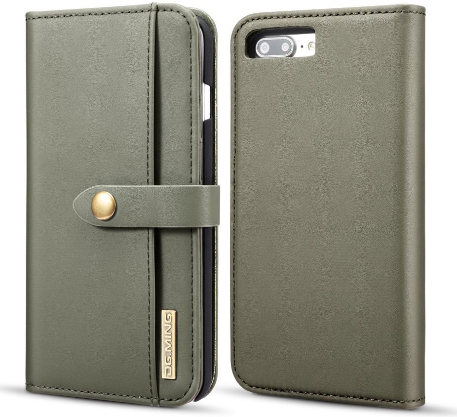 Apple iPhone 7/8 Plus Leren 2-in-1 Bookcase en Back Cover Hoesje Groen afbeelding 1
