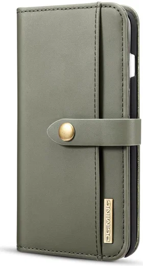 Apple iPhone 7/8 Plus Leren 2-in-1 Bookcase en Back Cover Hoesje Groen afbeelding 11