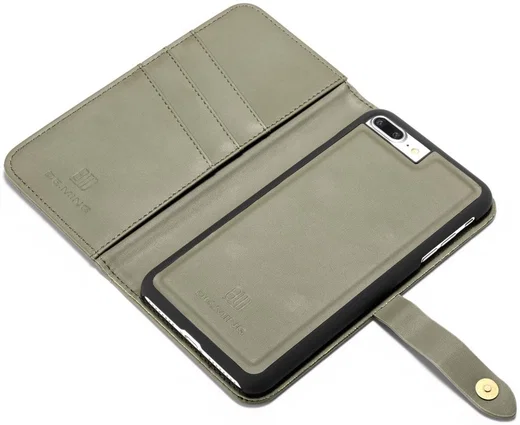 Apple iPhone 7/8 Plus Leren 2-in-1 Bookcase en Back Cover Hoesje Groen afbeelding 6