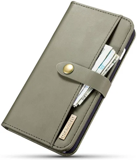 Apple iPhone 7/8 Plus Leren 2-in-1 Bookcase en Back Cover Hoesje Groen afbeelding 9