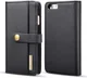 Apple iPhone 6s Plus Leren 2-in-1 Bookcase en Back Cover Hoesje Zwart afbeelding 1
