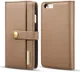 Apple iPhone 6s Plus Leren 2-in-1 Bookcase en Back Cover Hoesje Bruin afbeelding 1