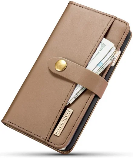 Apple iPhone 6s Plus Leren 2-in-1 Bookcase en Back Cover Hoesje Bruin afbeelding 9