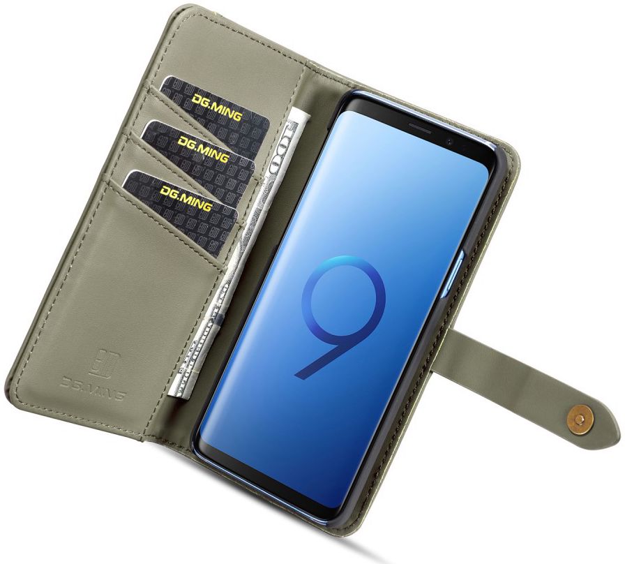 Samsung Galaxy S9 Leren 2-in-1 Bookcase en Back Cover Hoesje Groen afbeelding 1