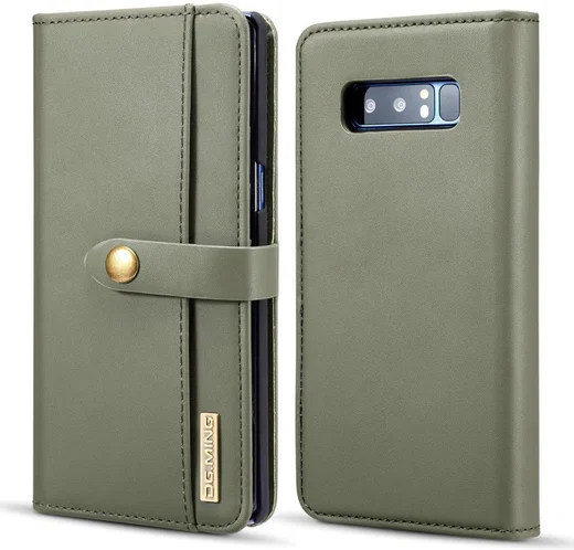 Samsung Galaxy Note 8 Leren 2-in-1 Bookcase en Back Cover Hoesje Groen afbeelding 1