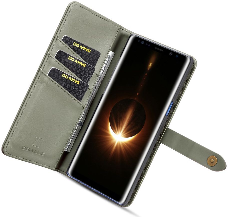 Samsung Galaxy Note 8 Leren 2-in-1 Bookcase en Back Cover Hoesje Groen afbeelding 5