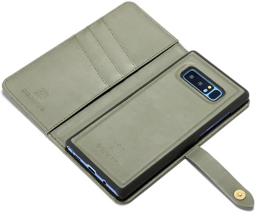 Samsung Galaxy Note 8 Leren 2-in-1 Bookcase en Back Cover Hoesje Groen afbeelding 7