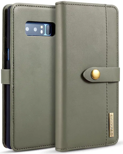 Samsung Galaxy Note 8 Leren 2-in-1 Bookcase en Back Cover Hoesje Groen afbeelding 11
