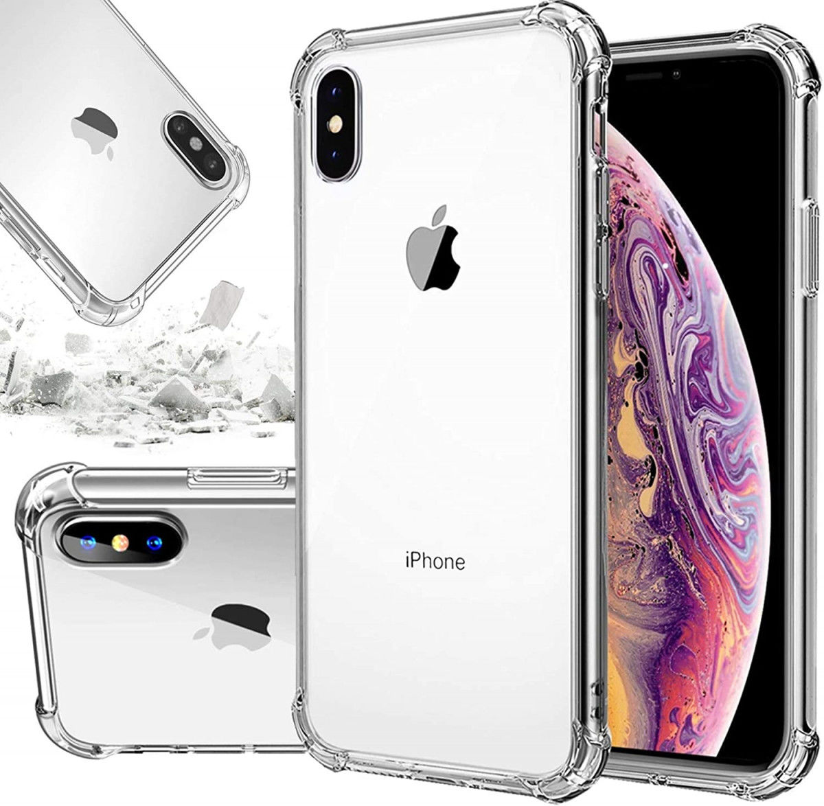 Apple iPhone XR Rugged Transparante TPU Back Cover Hoesje afbeelding 3