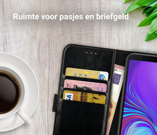 Rosso Element Samsung Galaxy A7 2018 Hoesje Book Cover Zwart afbeelding 9