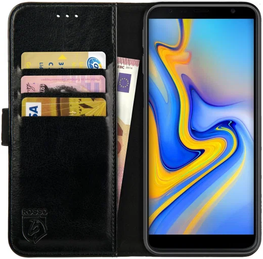 Rosso Element Samsung Galaxy J6 Plus Hoesje Book Cover Zwart afbeelding 1