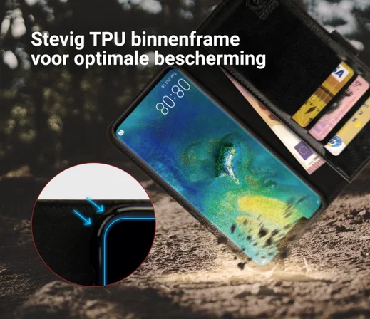Rosso Element Huawei Mate 20 Pro Hoesje Book Cover Zwart afbeelding 6