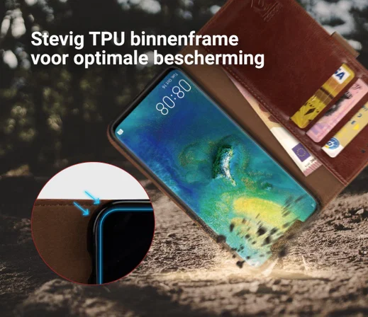 Rosso Element Huawei Mate 20 Pro Hoesje Book Cover Bruin afbeelding 6