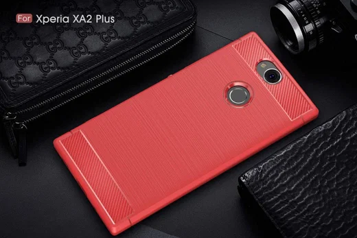 Sony Xperia XA2 Plus Geborsteld TPU Hoesje Rood afbeelding 2