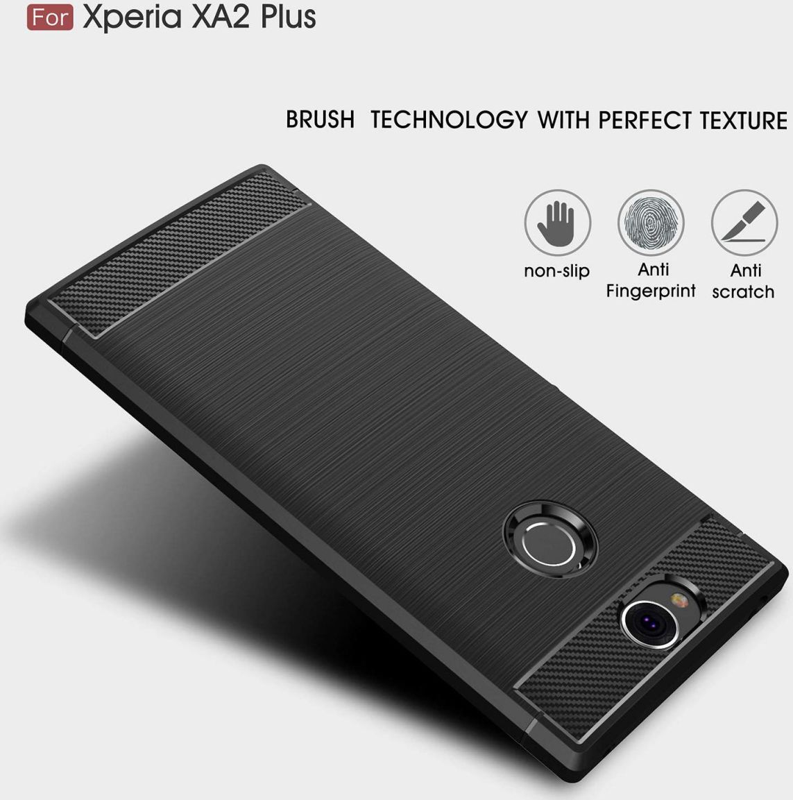 Sony Xperia XA2 Plus Geborsteld TPU Hoesje Rood afbeelding 4