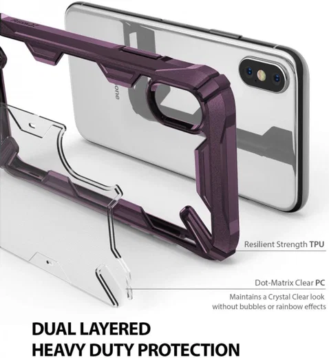 Ringke Fusion X Apple iPhone XS Hoesje Doorzichtig Paars afbeelding 2