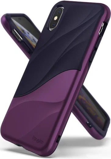 Ringke Wave Apple iPhone XS Hoesje Paars afbeelding 1