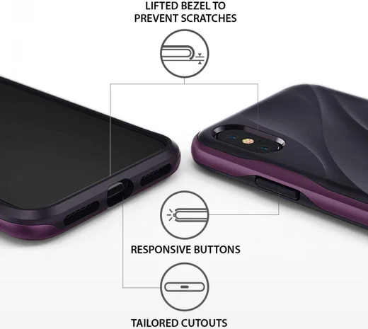 Ringke Wave Apple iPhone XS Hoesje Paars afbeelding 5