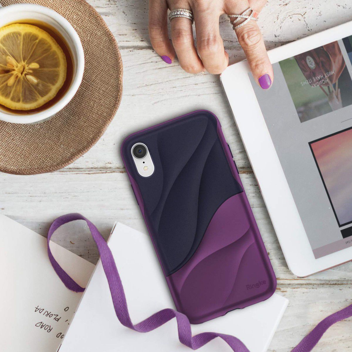 Ringke Wave Apple iPhone XR Hoesje Paars afbeelding 9
