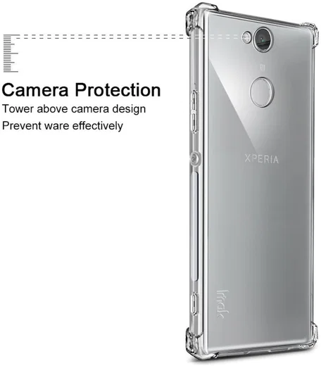IMAK Sony Xperia XA2 Plus Hoesje TPU met Screenprotector Transparant afbeelding 6