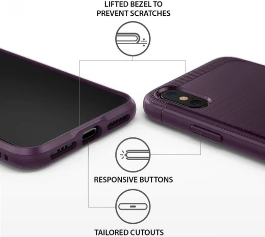 Ringke Onyx Apple iPhone XS Hoesje Paars afbeelding 2