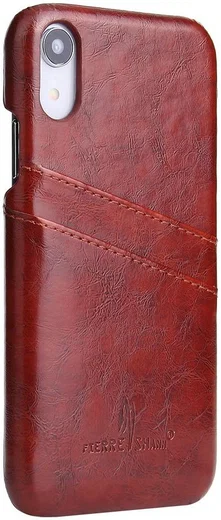 Apple iPhone XR Back Cover met Lederen Coating Bruin afbeelding 1
