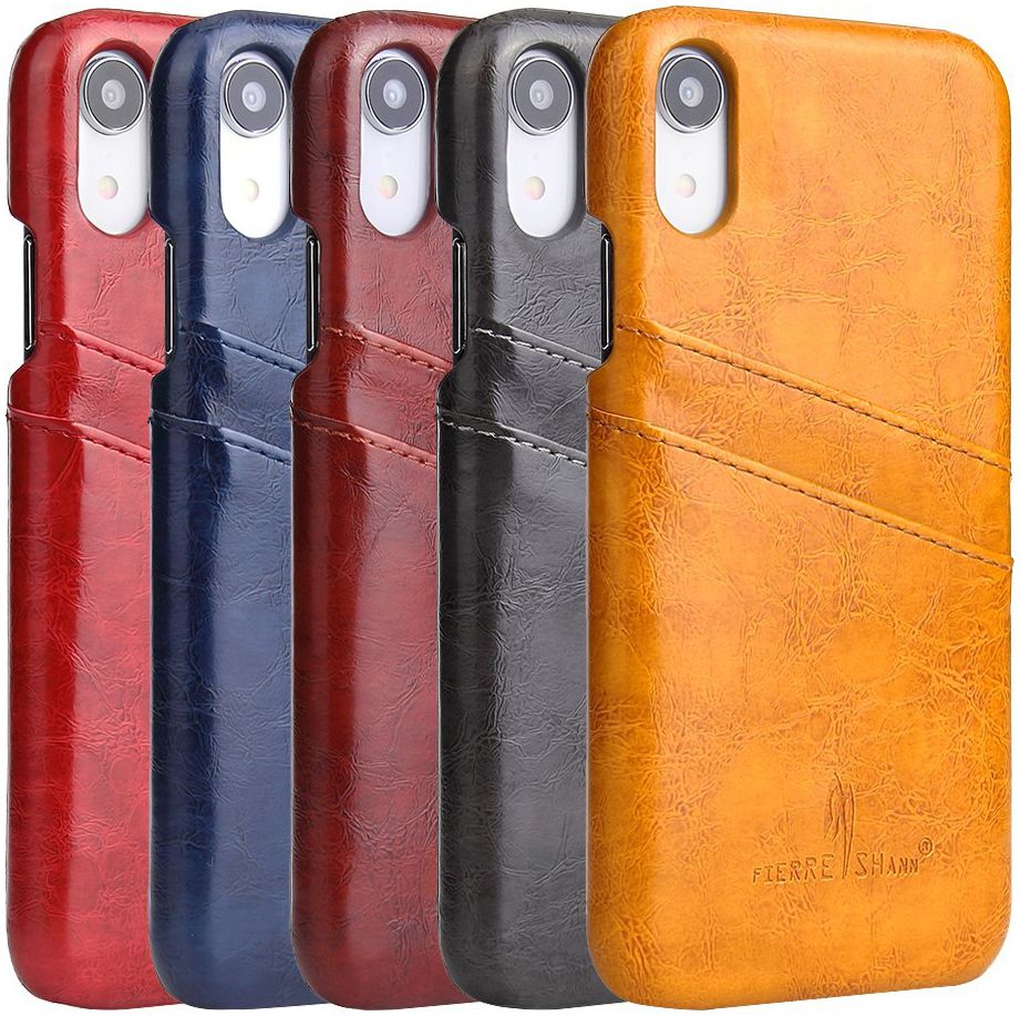 Apple iPhone XR Back Cover met Lederen Coating Bruin afbeelding 4