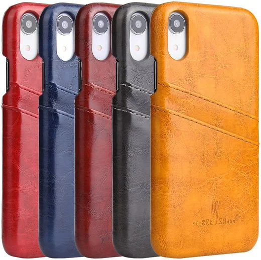 Apple iPhone XR Back Cover met Lederen Coating Bruin afbeelding 4