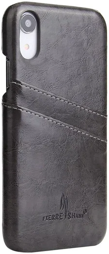 Apple iPhone XR Back Cover met Lederen Coating Zwart afbeelding 1