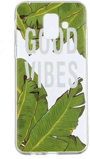 Samsung Galaxy A6 2018 Clear TPU Backcover Hoesje Good Vibes Print afbeelding 1