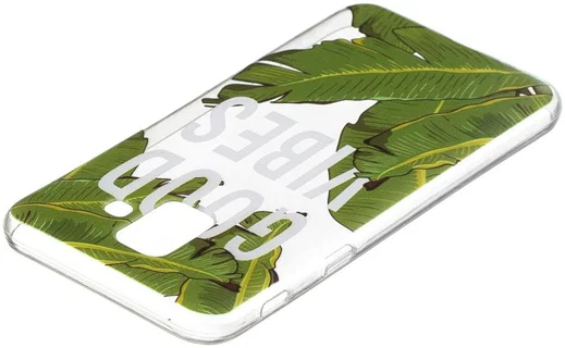 Samsung Galaxy A6 2018 Clear TPU Backcover Hoesje Good Vibes Print afbeelding 4