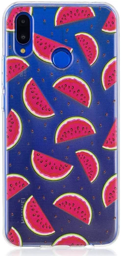 Huawei P Smart Plus Transparant TPU Backcover Hoesje Watermeloen Print afbeelding 1