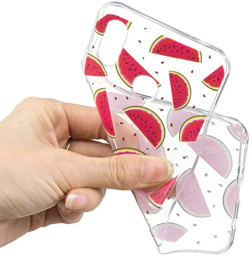 Huawei P Smart Plus Transparant TPU Backcover Hoesje Watermeloen Print afbeelding 3
