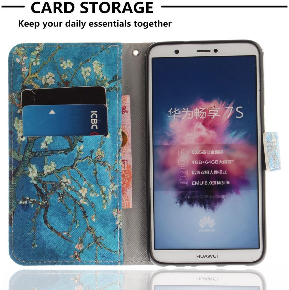 Huawei P Smart Portemonnee Print Hoesje Blossom afbeelding 2