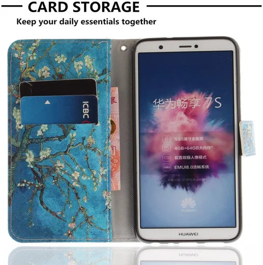 Huawei P Smart Portemonnee Print Hoesje Blossom afbeelding 2
