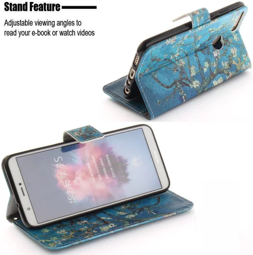 Huawei P Smart Portemonnee Print Hoesje Blossom afbeelding 4