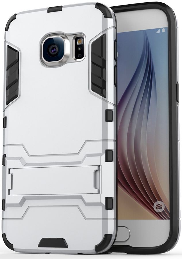 Hybride Samsung Galaxy S7 Back Cover Bescherm Hoesje Zilver afbeelding 1