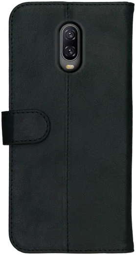 Rosso Deluxe OnePlus 6T Hoesje Echt Leer Book Case Zwart afbeelding 5