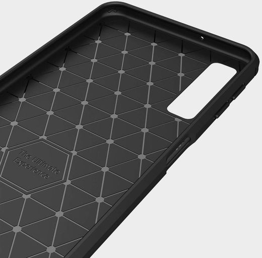 Samsung Galaxy A7 2018 Geborsteld TPU Hoesje Zwart afbeelding 5