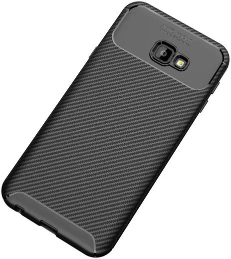 Samsung Galaxy J4 Plus Siliconen Carbon Hoesje Zwart afbeelding 11
