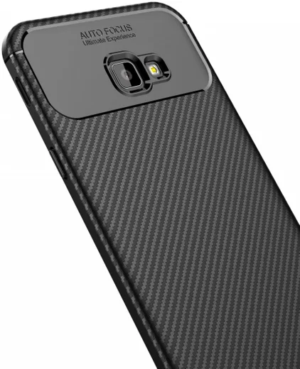 Samsung Galaxy J4 Plus Siliconen Carbon Hoesje Zwart afbeelding 5